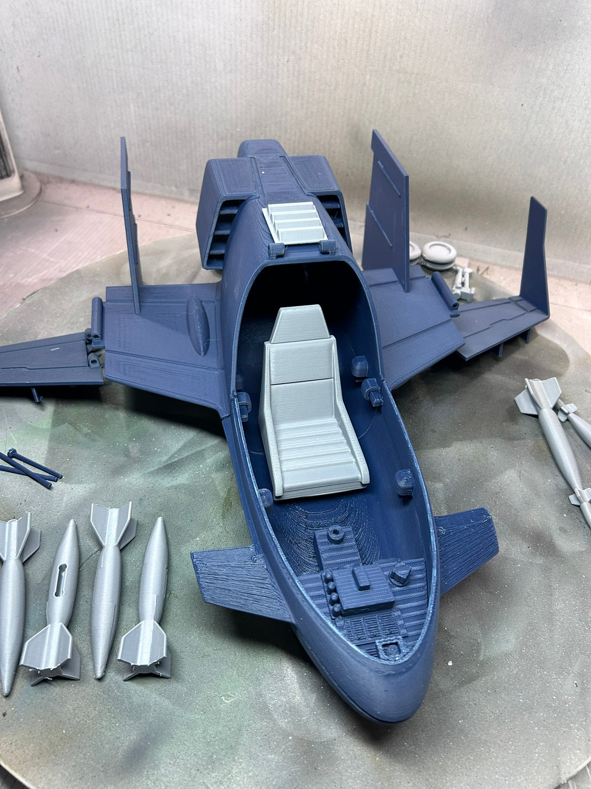 Unfinished Navy Blue Firebat