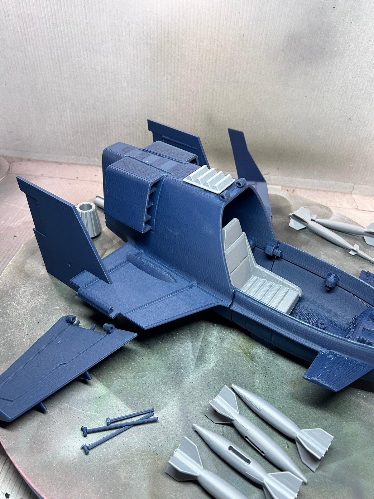 Unfinished Navy Blue Firebat